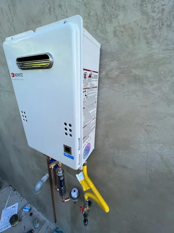 Tankless water heater installation for Driver homes
